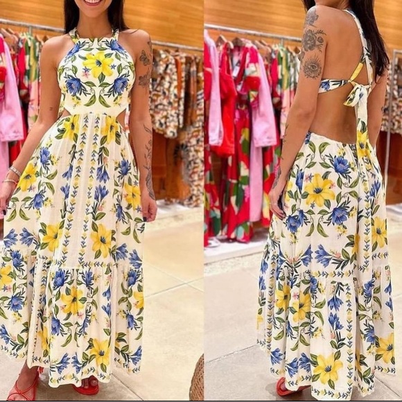 SOLD - FARM Rio Flower Dress Size M - Picture 3 of 10